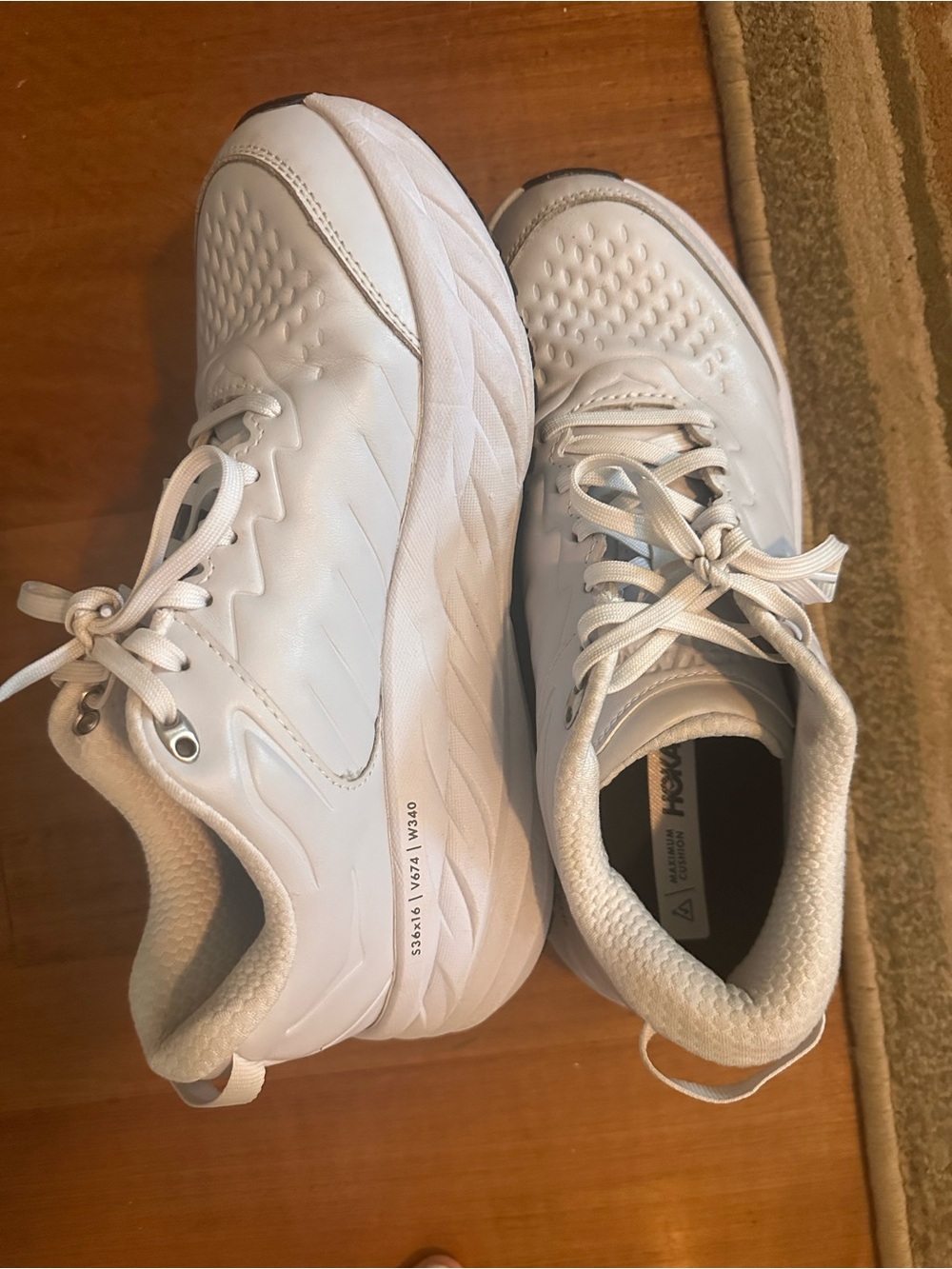 Hoka One One Bondi SR White Slip Resistant 1110521 WHT Women's Size 9.5(nursing)